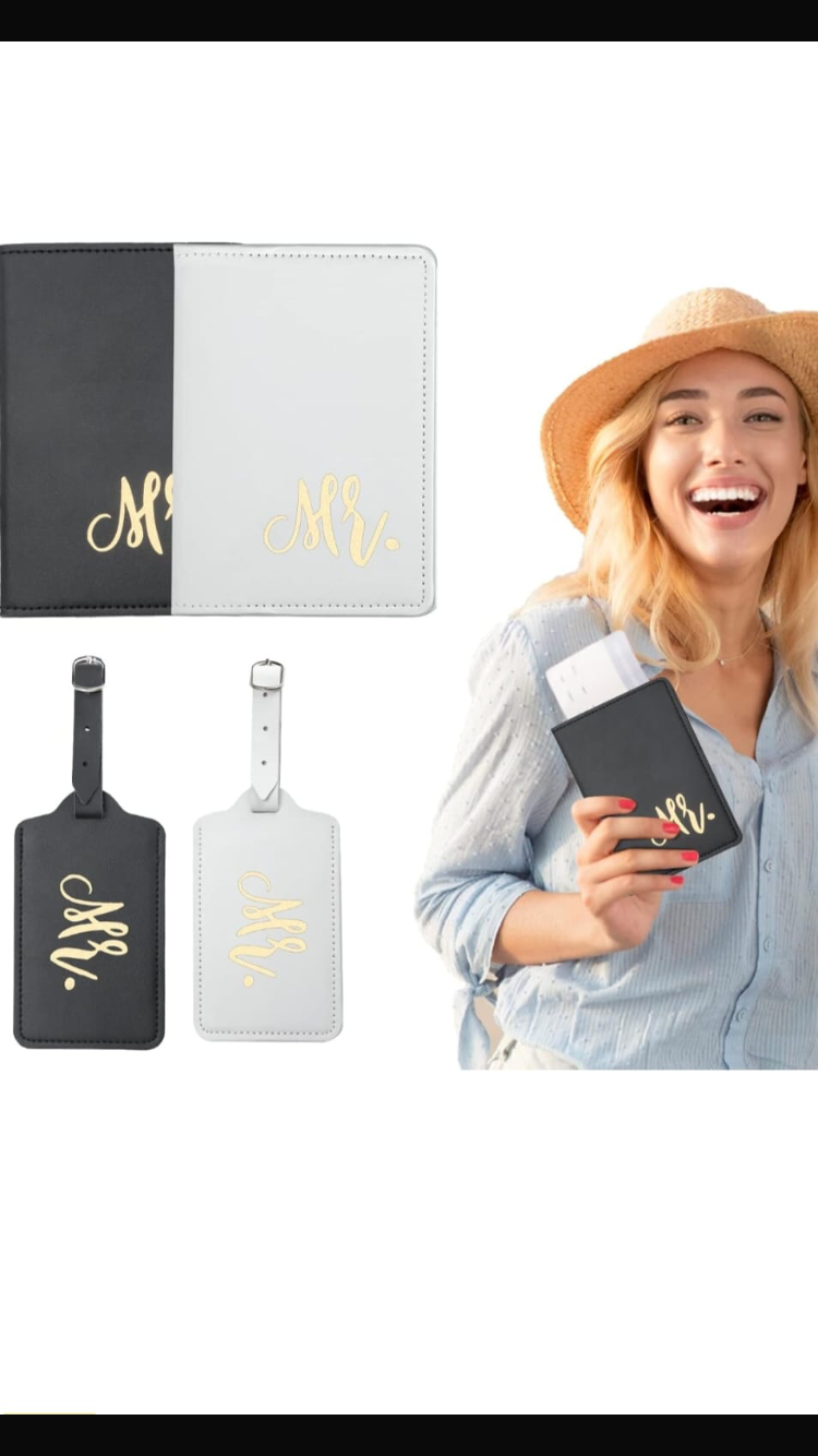 Mr. & Mrs. Luggage Tag and Passport Cover - Image 2