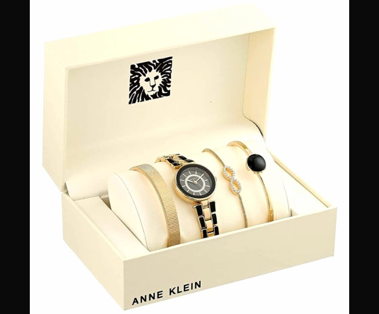 Anne klein Quartz Black Dial Ladies Watch and Bracelet Set - Image 2