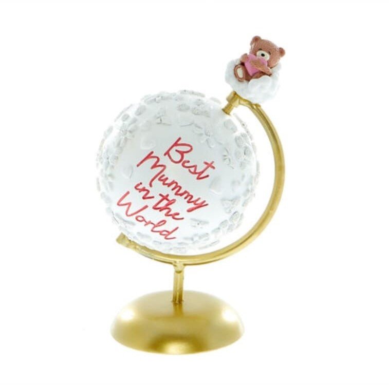 Best Mummy in the World Hugs Bear Globe Ornament