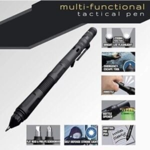 TAC Pen 9 in 1 Aluminum Military-Grade Multitool Screwdriver Flashlight Strobe