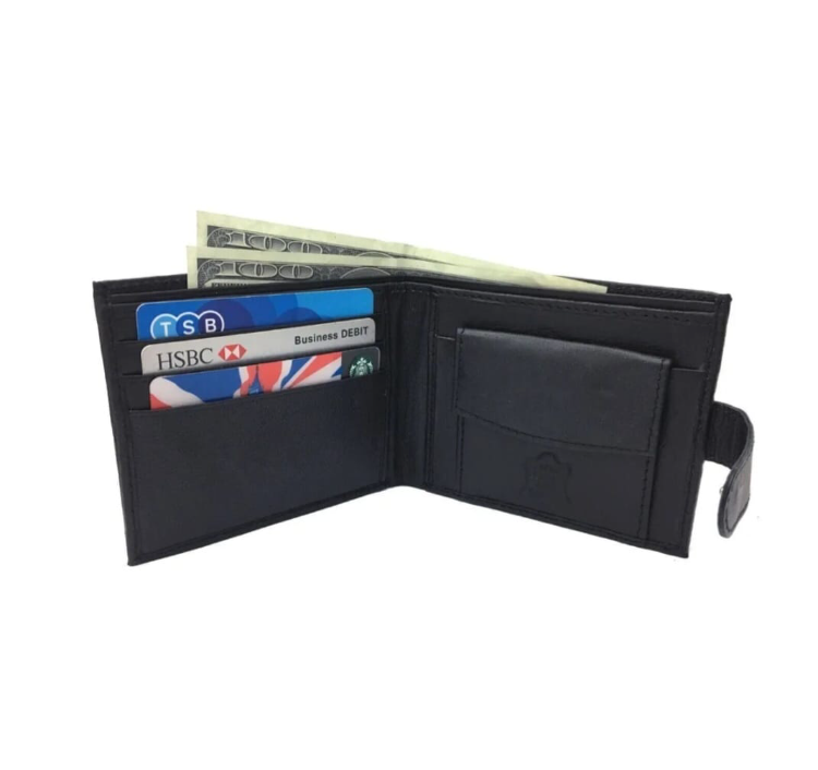 Hudson James Men Designer Leather Wallet RFID Safe ID Protection Contactless Card Blocking - Image 3