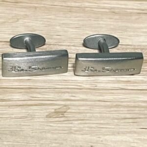 Ben Sherman Silver Tone Satin Finish Rectangular Cufflinks Logo VGC Men's