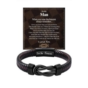 To My Man infinity Leather Bracelet