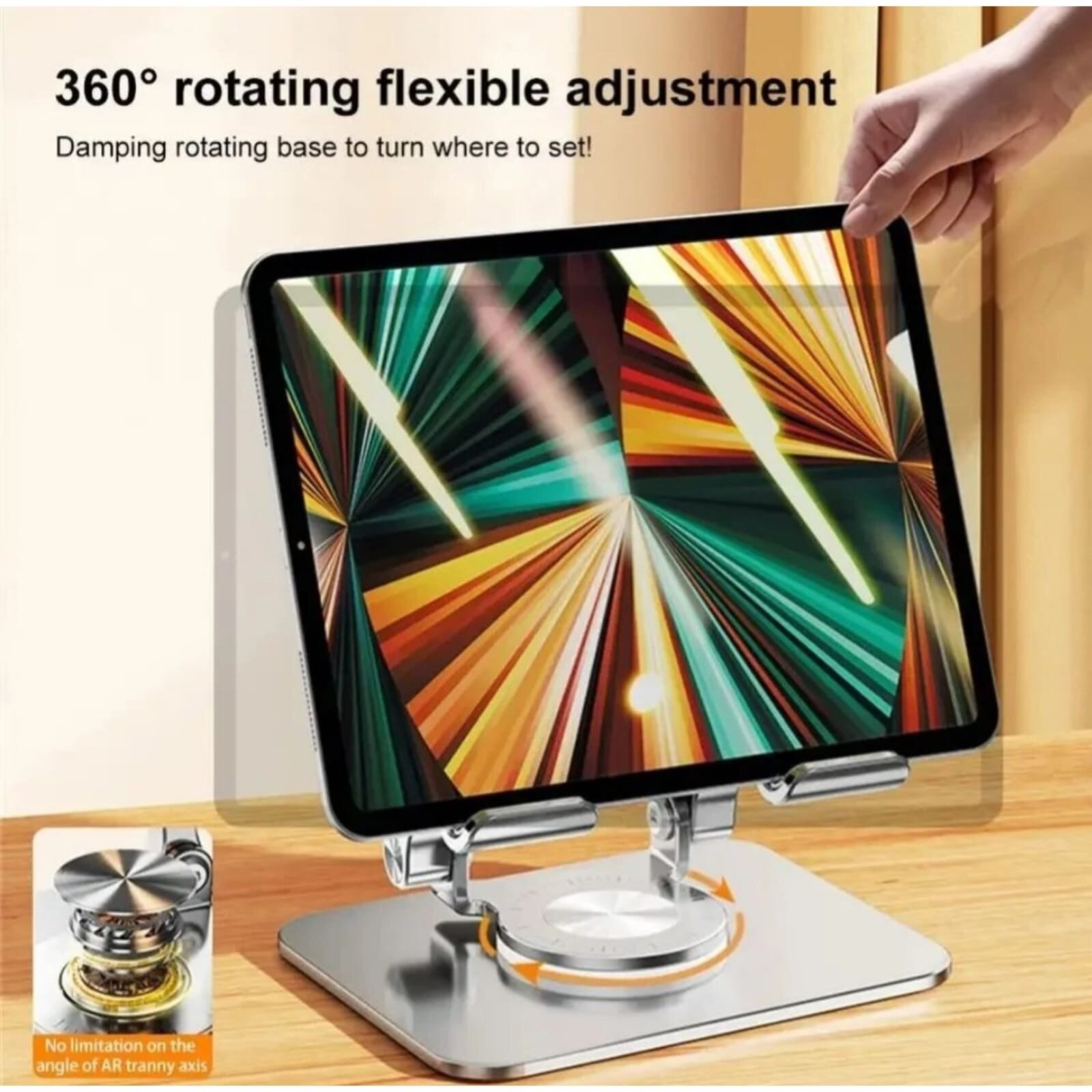 Adjustable 360 Rotating Tablet Stand - Black