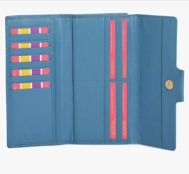 Saddler Women Large Real Leather Trifold Credit Card Purse Wallet - Image 2