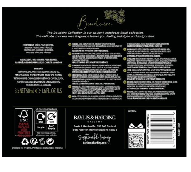 Baylis & Harding Boudoire Rose Luxury Hand Treats Gift Set - Vegan Friendly - Image 4