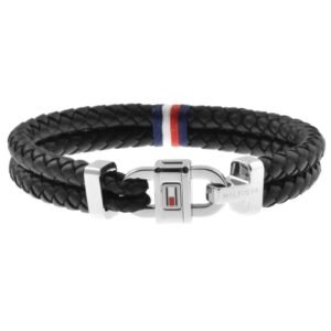 Tommy Hilfiger Men's Carabiner Leather Bracelet