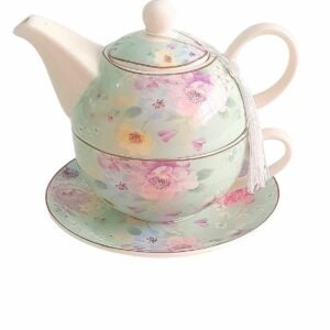 Ceramic Tea for One - Tea Pot Cup and Saucer Set