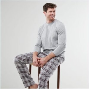Original Men's Long Sleeve Top & Bottoms Pyjama Set - XL